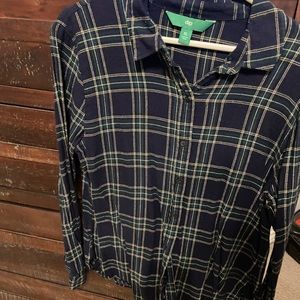 Navy, green and yellow flannel